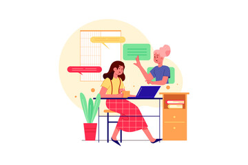 Customer Review Illustration concept. Flat illustration isolated on white background.