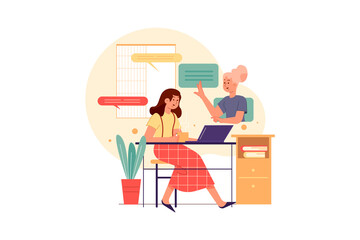 Customer Review Illustration concept. Flat illustration isolated on white background.