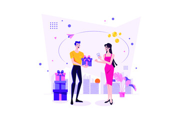 Cash On Delivery Illustration concept. Flat illustration isolated on white background.