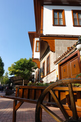 Fototapeta na wymiar Historical renovated Ottoman style street in Hamamönü - Ankara, Turkey