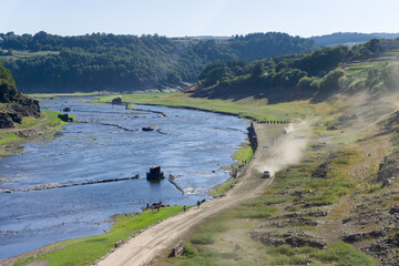 hiking in the mountains
