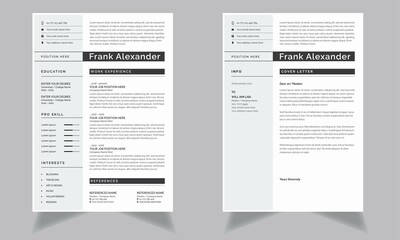 Clean Corporate resume template design and CV / letterhead / cover letter	