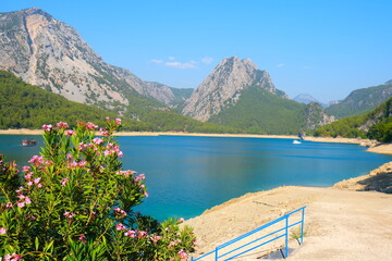 lake and mountains in Turkey at Green Canyon of Side