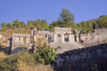 Fototapeta na wymiar Ghost Town Kayakoy. The abandoned Greek village of Kayakoy, Fethiye, Turkey.