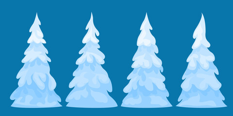 Obraz premium Fir trees set