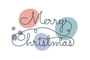 Merry Christmas in a hand drawn linear style.