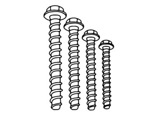 Large furniture screw. Vector image.