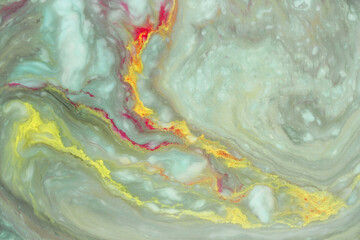 Liquid marbling paint background. Fluid painting abstract texture. Mix of acrylic vibrant colors.