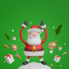 santa claus with decoration with merry christmas concept for your product display