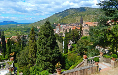 view of the countryside in Tivoli, near Rome, Italy. Italian landscape 