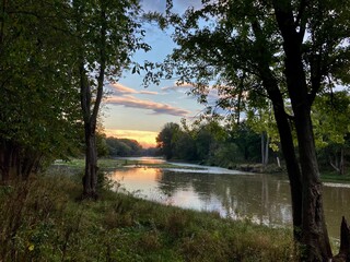 sunrise over the river