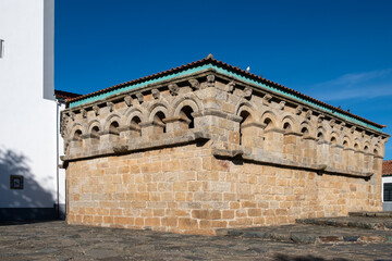 Fototapeta na wymiar Exterior view at the Domus Municipalis, a Romanesque civic architecture building. Medieval council and reservoir.