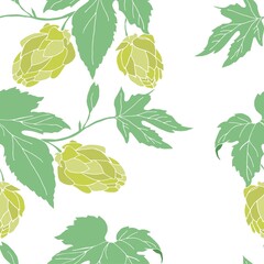 Hops seamless pattern