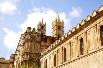 Fototapeta na wymiar Palermo Cathedral detail view, Sicily, Italy