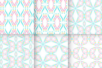 Vector set of seamless patterns for design