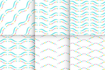 zigzag dot line pattern set