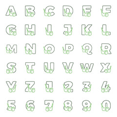 Golf letters and numbers set. Golf Club logo, emblems or initial design.