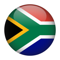 South Africa 3D Rounded Country Flag button Icon