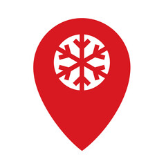 winter travel destination, POI icon