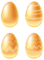 Golden Egg Clipart - Plain and Decorated