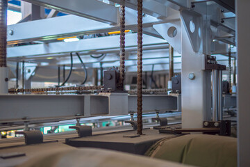 interior of a factory. glass factory equipment. automated factory machine details