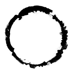Watercolor black circle on white as background. Vector