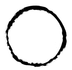 Watercolor black circle on white as background. Vector