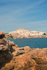 Fototapeta premium different views of Peñíscola. Streets, Sea, Castle