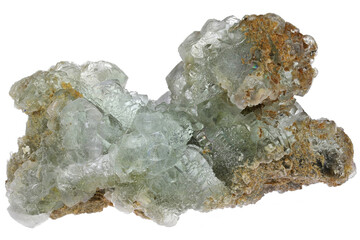 fluorite from Huanzala, Peru isolated on white background