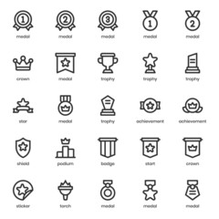 Award icon pack for your website design, logo, app, UI. Award icon outline design. Vector graphics illustration and editable stroke.