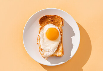 fried eggs on toast bread