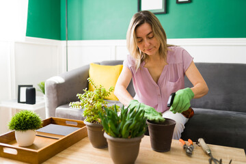 Older woman with a gardening hobby