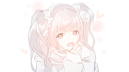 パーカーを着た女の子。A girl in a hoodie