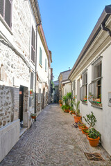 Fototapeta na wymiar A narrow street of Arnara, medieval town of Lazio region, Italy.