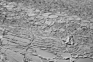 Monochrome winter sea ice from above