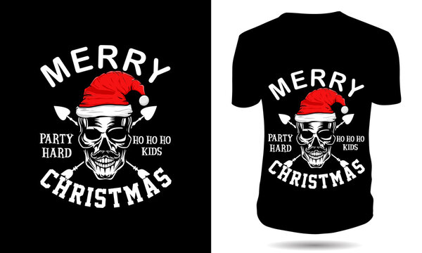 skull christmas tshirt design ho ho ho christmas tshirt
