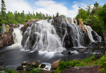 Fototapeta premium Silky smooth waterfall in the forest