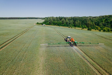 agro-industrial machinery works in the fields