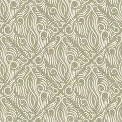 Vector seamless beige tile curve pattern