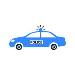 Car, police icon. Simple editable vector illustration.