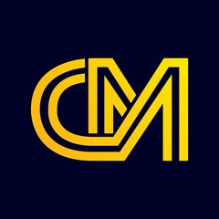 Initials logo letter CM. with clean and modern style