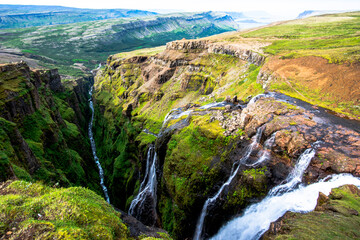 Fototapeta na wymiar 2021 08 09 Western Iceland Glymur waterfall 8