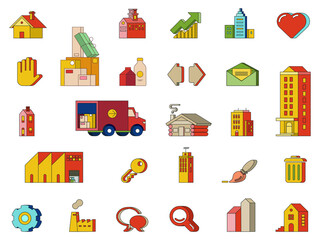 Simple Set Related Vector Flat Icons. Contains such Icons as buildings, symbols, business, users, and more. Editable Stroke.