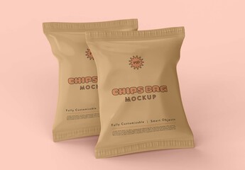 Two Chips Bags Mockup
