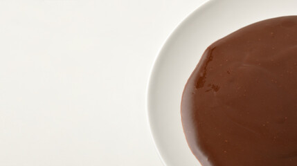 Plate full of liquid pastry chocolate
