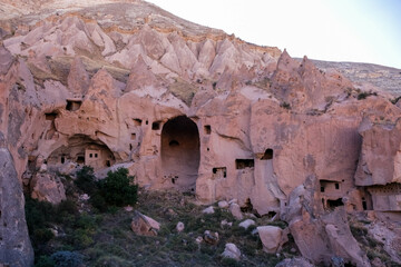 Zelve Open Air Museum. Carved Rooms in Zelve Valley, Cappadocia, Turkey