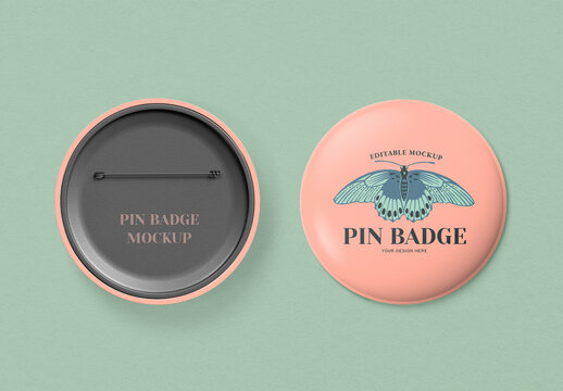 Pin Badge Mockup Set