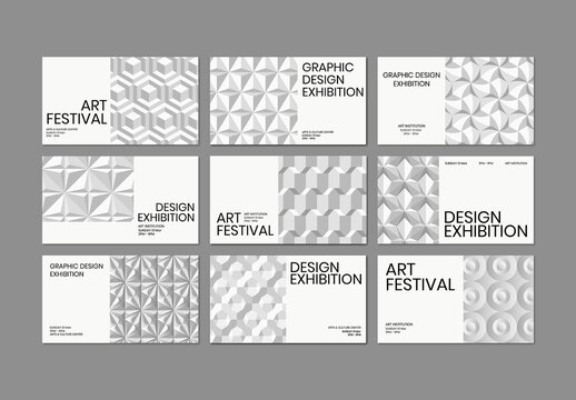 Art Exhibition Geometric Layout Ad Banner