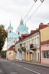 Fototapeta na wymiar The old street of Grodno. Belarus