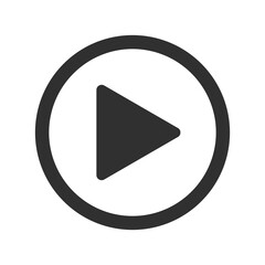 play button vector icon black illustration on white background